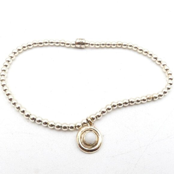 Mini Ball Stretch Bracelet with Pearl Charm